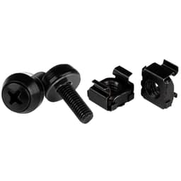 StarTech.com 50 Pack 10-32 Server Rack Cage Nuts and Screws with Washers, Rack Mount Hardware Kit, Network/IT Equipment Cabinet Clip/Captive Nuts & Bolts for Square Rack Holes, Black, TAA - 50-Pk 10-32 Cage Nuts (CABSCREW1032) - Rack screws and nuts - black - federal government, government GSA - TAA Compliant (pack of 50) - for P/N: RK1219WALHM, RK1219WALHMR, RK1219WALHR, RK1219WALLMR, RK1219WALLR, RK2236BKFR