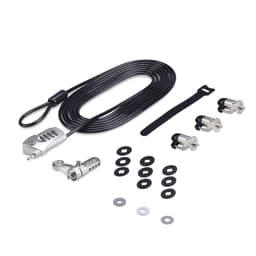 StarTech.com Laptop/Desktop & Peripheral Lock Kit, 9.8ft (3m) Cable - Workstation locking kit - theft-deterring - black & silver - 3 m - TAA Compliant