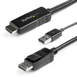 StarTech.com 3m HDMI to DisplayPort Adapter Cable with USB Power - 4K 30Hz Active HDMI to DP 1.2 Converter (HD2DPMM3M) - Video cable - HDMI, USB (power only) male to DisplayPort male - 3 m - black - 4K support, active