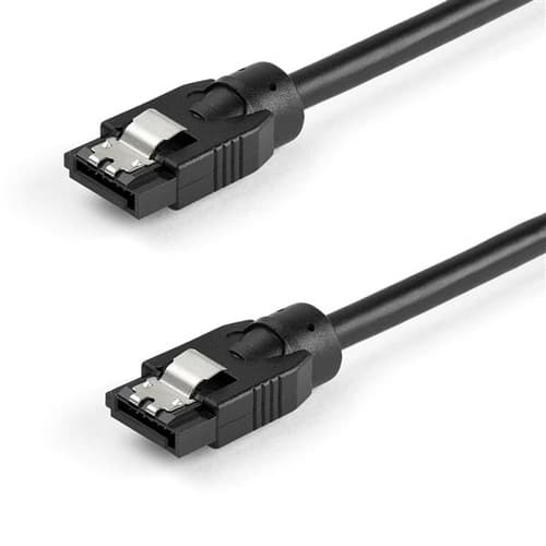 StarTech.com 0.6 m Round SATA Cable - Latching Connectors - 6Gbs SATA Cable - SATA cable - Serial ATA 150/300/600 - SATA (R) latched to SATA (R) latched - 60 cm - round - black
