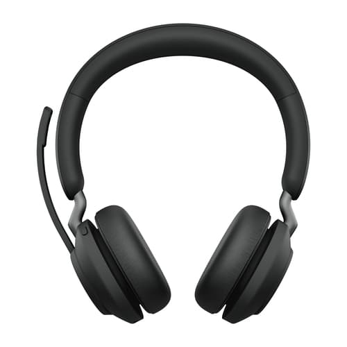 Jabra Evolve2 65 MS Stereo - Headset - on-ear - Bluetooth - wireless - USB-A - noise isolating - black - Certified for Microsoft Teams