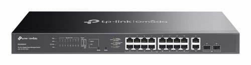 TP-Link Omada ES220GMP V1.6 - Switch - Managed - 16 x 10/100/1000 (PoE+) + 2 x 10/100/1000 + 2 x Gigabit SFP - rack-mountable - PoE+ (250 W)