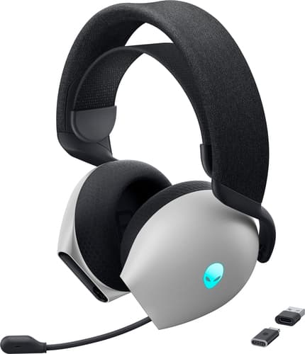 Alienware Tri-Mode Wireless Gaming Headset AW725H - Headset - full size - Bluetooth / 2.4 GHz radio frequency - wireless, wired - 3.5 mm jack - lunar light
