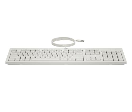 HP 225 - Keyboard and mouse set - ambidextrous, 3-zone layout, standard key travel - full size - USB - UK - cashmere white