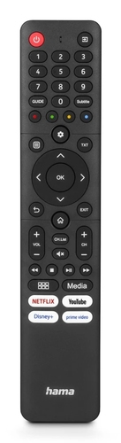 Hama Universal TV Remote Control for Hisense, IR, Teachable, 4 App Buttons, Black — image 1