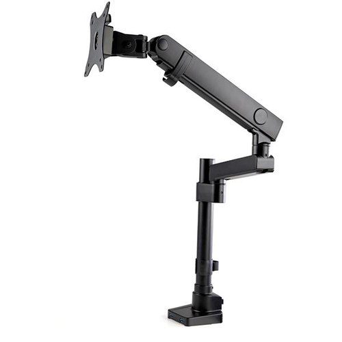 StarTech.com Desk Mount Monitor Arm with 2x USB 3.0 ports, Pole Mount Full Motion Single Arm Monitor Mount up to 17.6lbs/8kg VESA Display, Ergonomic Articulating Monitor Arm, Clamp/Grommet