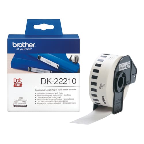 Brother DK-22210 - Black on white - Roll (2.9 cm x 30.5 m) labels - for Brother QL-1050, 1060, 1110, 500, 550, 560, 570, 580, 600, 650, 700, 710, 720, 820