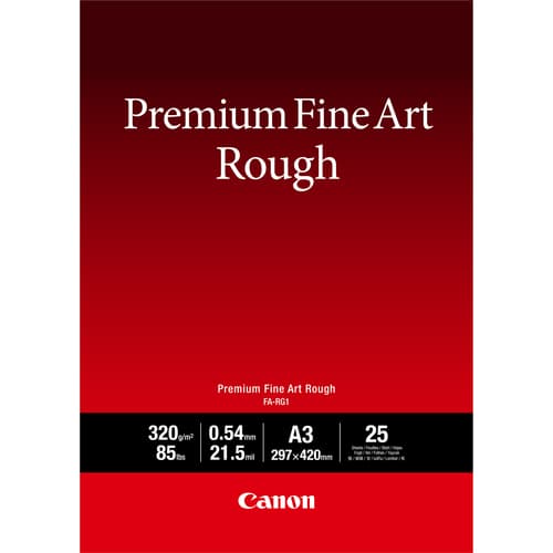 Canon Premium FA-RG1 - Rough - 21.5 mil - A3 (297 x 420 mm) - 320 g/m� - 25 sheet(s) fine art paper - for imagePROGRAF PRO-1000