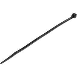 StarTech.com 15cm(6") Cable Ties, 3mm(1/8") wide, 39mm(1-3/8") Bundle Diameter, 18kg(40lb) Tensile Strength, Nylon Self Locking Zip Ties with Curved Tip, 94V-2/UL Listed, 100 Pack, Black - Nylon 66 Plastic - TAA (CBMZT6B) - Cable tie - 15.24 cm - black - TAA Compliant (pack of 100)