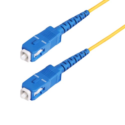 StarTech.com 30m (98.4ft) SC to SC (UPC) OS2 Single Mode Simplex Fiber Optic Cable, 9/125�m, 40G/100G, Bend Insensitive, Low Insertion Loss, LSZH Fiber Patch Cord - Patch cable - SC/UPC single-mode (M) to SC/UPC single-mode (M) - 30 m - 2 mm - fibre optic - simplex - 9 / 125 micron - OS1/OS2 - halogen-free, bi-directional, passive - yellow