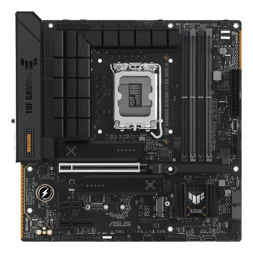 ASUS TUF GAMING B760M-PLUS WIFI II - Motherboard - micro ATX - LGA1700 Socket - B760 Chipset - USB 3.2 Gen 2, USB 3.2 Gen 1, USB-C 3.2 Gen2 - Wi-Fi 6, 2.5 Gigabit LAN, Bluetooth - onboard graphics (CPU required) - High Definition Audio (7.1-channel)