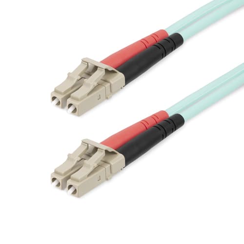 StarTech.com 20m (65ft) LC/UPC to LC/UPC OM4 Multimode Fiber Optic Cable, 50/125�m LOMMF/VCSEL Zipcord Fiber, 100G Networks, Low Insertion Loss, LSZH Fiber Patch Cord - Patch cable - LC/UPC multi-mode (M) to LC/UPC multi-mode (M) - 20 m - fibre optic - duplex - 50 / 125 micron - OM4 - up to 100 Gbps data transfer rate, halogen-free - aqua