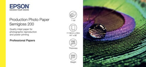 Epson Production - Polyethylene (PE) - semi-glossy - microporous - 200 micron - Roll (111.8 cm x 30 m) - 200 g/m� - 1 roll(s) photo paper - for Stylus Pro 9890, SureColor P10000, P20000, SC-P10000, P20000, P8000, P9000, P9500, T7200