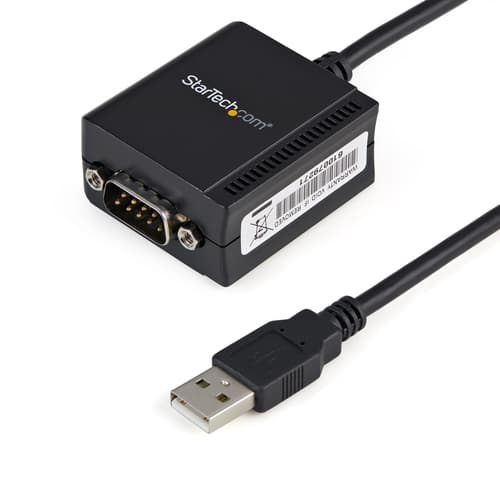 StarTech.com USB to Serial Adapter - 1 port - USB Powered - FTDI USB UART Chip - DB9 (9-pin) - USB to RS232 Adapter (ICUSB2321F) - Serial adapter - USB - RS-232 - black