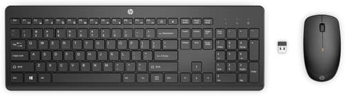 HP 235 - Keyboard and mouse set - 3-zone layout, low profile key travel - full size - wireless - 2.4 GHz - UK - black - Smart Buy