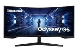 Samsung Odyssey G5 C34G55TWWP - G55T Series - LED monitor - gaming - curved - 34" - 3440 x 1440 UWQHD @ 165 Hz - VA - 250 cd/m� - 2500:1 - HDR10 - 1 ms - HDMI, DisplayPort - black
