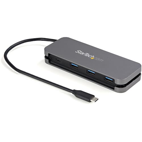 StarTech.com 4 Port USB C Hub - 3x USB-A/1xUSB-C - 5Gbps USB 3.0 Type-C Hub (3.2 Gen 1) - Bus Powered - 11.2" Cable w/ Cable Management (HB30CM3A1CB) - Hub - 3 x USB 3.2 Gen 1 + 1 x USB-C 3.2 Gen 1 - desktop