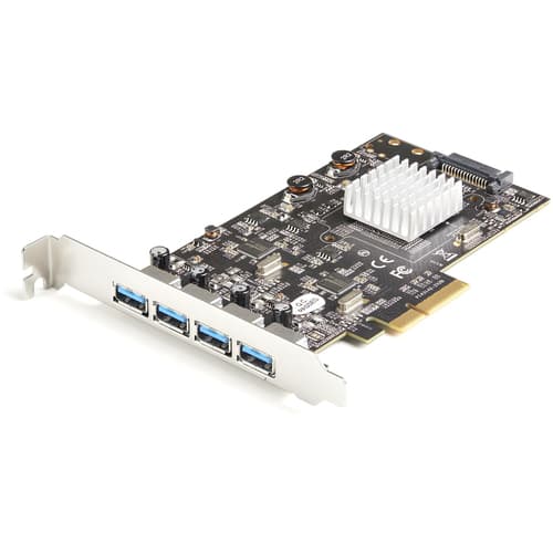 StarTech.com 4-Port USB PCIe Card - 10Gbps USB 3.1/3.2 Gen 2 Type-A PCI Express Expansion Card - 2 Controllers - 4xUSB - Windows/Mac/Linux - USB adapter - PCIe 3.0 x4 - USB 3.1 Gen 2 x 4