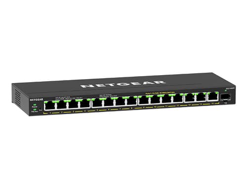 NETGEAR Plus GS316EPP - Switch - Managed - 15 x 10/100/1000 (PoE+) + 1 x SFP - desktop, wall-mountable - PoE+ (231 W)