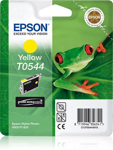 Epson T0544 - Print cartridge - 1 x pigmented yellow - 400 pages - blister with RF alarm