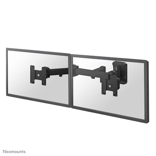 Neomounts FPMA-W960D - Bracket - full-motion - for 2 LCD displays - black - screen size: 10"-27" - wall-mountable