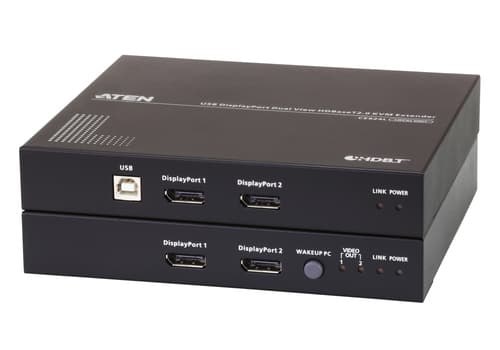 ATEN CE 924 - Remote and local unit - KVM / audio / serial / USB extender - USB, RS-232, DisplayPort, HDBaseT 2.0 - USB - up to 150 m - for VanCryst VM1600A, VM3200