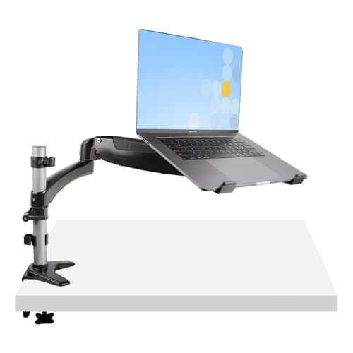 StarTech.com Desk Mount Laptop Arm, Full Motion Articulating Arm for Laptop or Single 34 inch Monitor, VESA Mount Laptop Tray Bracket, Ergonomic Adjustable Notebook Stand, Desk-Clamp - Tilt/Swivel/Rotate (ARMUNONB1) - Stand - full-motion adjustable arm - for monitor / notebook - aluminium - black - screen size: 34" - C-clamp (10-85 mm)