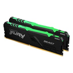 Kingston FURY Beast RGB - DDR4 - kit - 32 GB: 2 x 16 GB - DIMM 288-pin - 1800 MHz / PC4-28800 - CL18 - 1.35 V - unbuffered - non-ECC - black