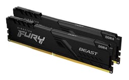 Kingston FURY Beast - DDR4 - kit - 16 GB: 2 x 8 GB - DIMM 288-pin - 1866 MHz / PC4-29800 - CL19 - 1.35 V - unbuffered - non-ECC - black