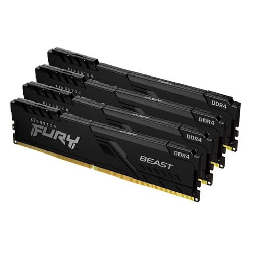 Kingston FURY Beast - DDR4 - kit - 32 GB: 4 x 8 GB - DIMM 288-pin - 3200 MHz / PC4-25600 - CL16 - 1.35 V - unbuffered - non-ECC - black