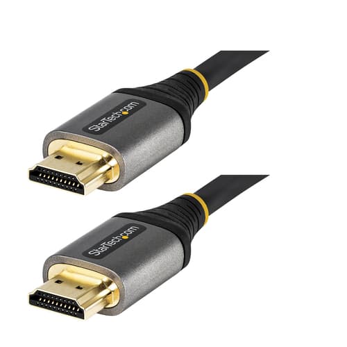 StarTech.com 16ft (5m) HDMI 2.1 Cable, Certified Ultra High Speed HDMI Cable 48Gbps, 8K 60Hz/4K 120Hz HDR10+ eARC, Ultra HD 8K HDMI Cable/Cord w/TPE Jacket, For UHD Monitor/TV/Display - Dolby Vision/Atmos, DTS-HD (HDMM21V5M) - Ultra High Speed - HDMI cable with Ethernet - HDMI male to HDMI male - 5 m - shielded - grey, black - passive, 4K120Hz support, 8K60Hz (7680 x 4320) support - for P/N: 4PORT-8K-HDMI-SWITCH