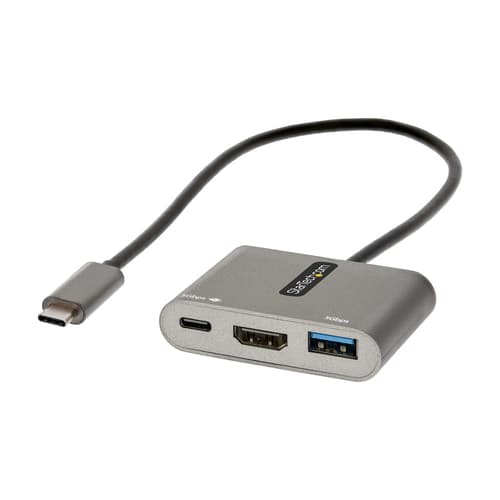 StarTech.com USB C Multiport Adapter, USB-C to HDMI 4K Video, 100W Power Delivery Passthrough Charging, 2-Port USB 3.0 Hub 5Gbps (1xType-C/1xA), USB-C Mini Dock, USB-C Travel Dock - Portable Laptop Docking Station - Docking station - USB-C / Thunderbolt 3 / Thunderbolt 4 - HDMI