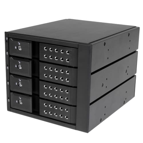 StarTech.com 4-Bay Mobile Rack Backplane - Trayless Hot Swap Mobile Rack Backplane for 3.5in SAS II/SATA III - 6 Gbps HDD (HSB4SATSASBA) - Storage mobile rack - 2.5" - black