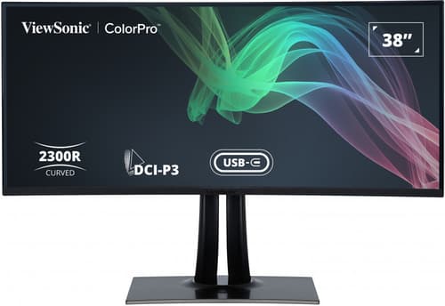 ViewSonic ColorPro VP3881a - LED monitor with KVM switch - curved - 1 ports - 38" (37.5" viewable) - 3840 x 1600 WQHD+ @ 60 Hz - IPS - 300 cd/m� - 1000:1 - HDR10 - 5 ms - 2xHDMI, DisplayPort, USB-C - speakers