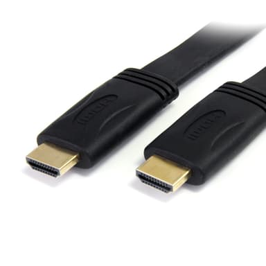 StarTech.com 6 ft Flat High Speed HDMI Cable with Ethernet - Ultra HD 4k x 2k HDMI Cable - HDMI to HDMI M/M - Flat HDMI Cable (HDMIMM6FL) - HDMI cable with Ethernet - HDMI male to HDMI male - 1.8 m - black