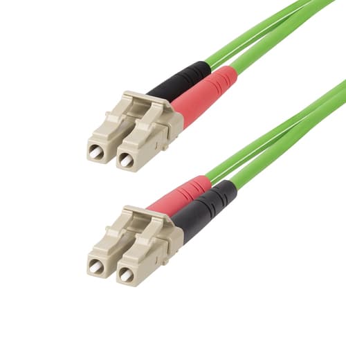 StarTech.com 1m (3ft) LC to LC (UPC) OM5 Multimode Fiber Optic Cable, 50/125�m Duplex LOMMF Zipcord, VCSEL, 40G/100G, Bend Insensitive, Low Insertion Loss, LSZH Fiber Patch Cord - Patch cable - LC/UPC multi-mode (M) to LC/UPC multi-mode (M) - 1 m - 2.9 mm - fibre optic - duplex - 50 / 125 micron - OM5 - halogen-free, up to 100 Gbps data transfer rate - green