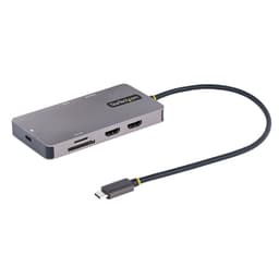 StarTech.com USB C Multiport Adapter, Dual HDMI Video, 4K 60Hz, 2-Port 5Gbps USB-A Hub, 100W Power Delivery Charging, GbE, SD/MicroSD, USB Type-C Mini Travel Dock, 12"/30cm Cable - USB C Laptop Docking Station - Docking station - USB-C / Thunderbolt 3 / Thunderbolt 4 - 2 x HDMI - 1GbE