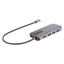 StarTech.com USB C Multiport Adapter, 4K 60Hz HDMI Video, 3-Port 5Gbps USB-A 3.2 Hub, 100W Power Delivery Passthrough, GbE, USB Type-C Mini Travel Dock with Charging, 12in/30cm Cable - USB C Laptop Docking Station (127B-USBC-MULTIPORT) - Docking station - USB-C - 1GbE