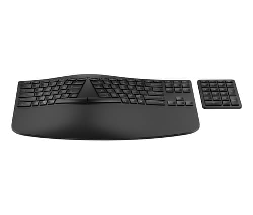 HP 965 - Keyboard and keypad set - 2-zone layout, separate numpad, low profile key travel, multi-device - compact - wireless - Bluetooth - QWERTY - UK - black