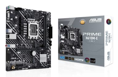 ASUS PRIME H610M-E-CSM - Motherboard - micro ATX - LGA1700 Socket - H610 Chipset - USB 3.2 Gen 1 - Gigabit LAN - onboard graphics (CPU required) - HD Audio (8-channel)