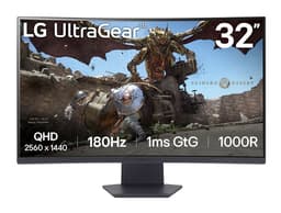 LG UltraGear 32GS60QC-B - LED monitor - gaming - curved - 32" (31.5" viewable) - 2560 x 1440 QHD @ 180 Hz - VA - 300 cd/m� - 3000:1 - HDR10 - 1 ms - 2xHDMI, DisplayPort