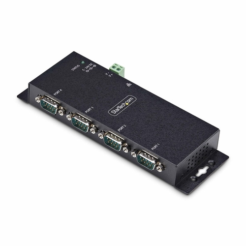 StarTech.com 4P Serial to Ethernet Adapter, IP LAN to RS232 DB9 Converter - Device server - 4 ports - 100Mb LAN, RS-232 - wall / DIN rail mountable - TAA Compliant - for P/N: AT925FM, GC9SF, SCNM9FF, SCNM9FM — image 1