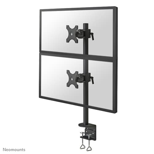 Neomounts FPMA-D700DV - Mounting kit - full-motion - for 2 LCD displays - black - screen size: 10"-27" - clamp mountable, desk-mountable
