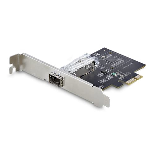 StarTech.com 1-Port GbE SFP Network Card, PCIe 2.1 x1, Intel I210-IS, 1GbE Controller, 1000BASE Copper/Fiber Optic, Single-Port Gigabit Ethernet NIC, Desktop/Server Backplanes - Windows and Linux Compatible (P011GI-NETWORK-CARD) - Network adapter - PCIe 2.0 - Gigabit SFP x 1 - black
