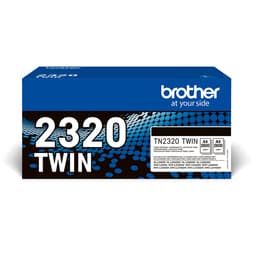 Brother TN2320 TWIN - 2-pack - High Yield - black - original - toner cartridge - for Brother DCP-L2500, L2520, L2560, HL-L2300, L2340, L2360, L2365, MFC-L2700, L2720, L2740