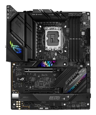 ASUS ROG STRIX B760-F GAMING WIFI - Motherboard - ATX - LGA1700 Socket - B760 Chipset - USB-C 3.2 Gen 2x2, USB 3.2 Gen 2, USB 3.2 Gen 1, USB4 - 2.5 Gigabit LAN, Wi-Fi 6E, Bluetooth - onboard graphics (CPU required) - HD Audio (8-channel)