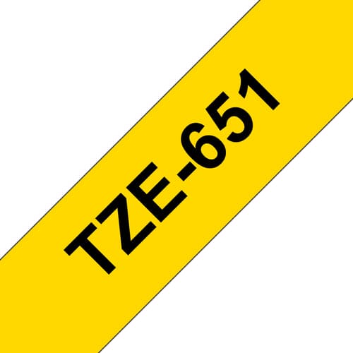 Brother TZe-651 - Self-adhesive - black on yellow - Roll (2.4 cm x 8 m) 1 cassette(s) laminated tape - for P-Touch PT-1400, 1600, 1650, 2400, 2430, 2600, 2610, 2700, 2710, 3600, 550, 9600, P900
