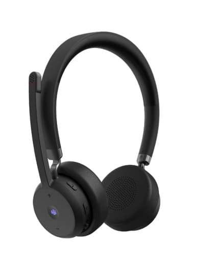 Lenovo - Headset - on-ear - Bluetooth - wireless - USB-A via Bluetooth adapter - black - Certified for Microsoft Teams