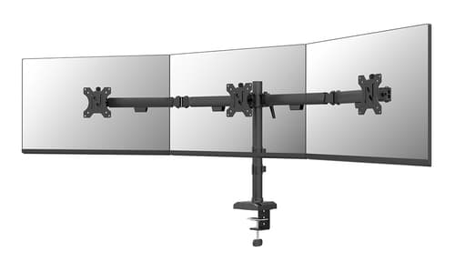 Neomounts DS60-600BL3 - Mounting kit (monitor arm, grommet clamp) - full-motion - for 3 monitors - steel - black - screen size: 10"-27" - desk-mountable