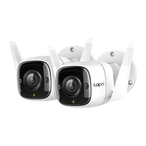 Tapo C310 V2 - Network surveillance camera - outdoor - weatherproof - colour (Day&Night) - 3 MP - 2304 x 1296 - 1296p - fixed focal - audio - wireless - Wi-Fi - 2.4GHz radio - H.264 (pack of 2)